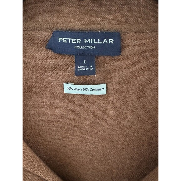 Peter Millar Collection Cardigan Sweater Large Brown Wool Cashmere English Manor - Picture 8 of 12